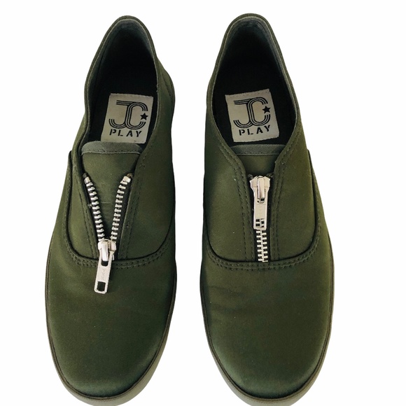 J C Play Canvas Olive Slip On Sneakers Women 7 - Picture 1 of 6